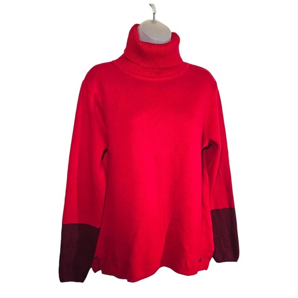 Royal Robbins Westlands Funnel Neck Merino Wool Blend LS Red Sweater Size Large - Picture 5 of 9